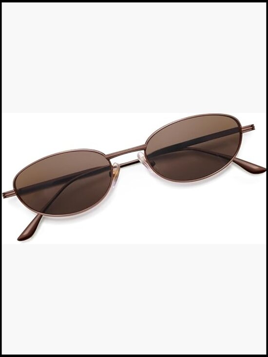 Retro Oval Sunglasses with Metal Frame and UV Protection main image 5
